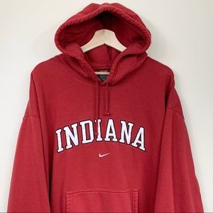 Vintage y2k Nike Indiana University Hoosiers Spellout Center Swoosh Hoodie